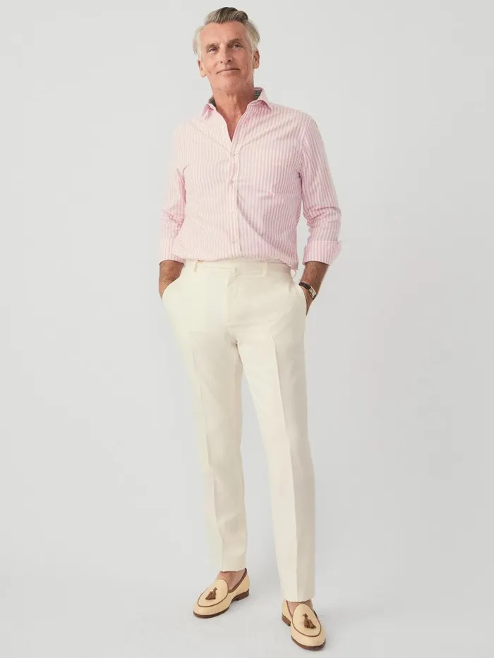 Pants Men JMcLaughlin Wool Gaberdine Oxford Pants Off White Pants Men JMcLaughlin Wool Gaberdine Oxford Pants Off White