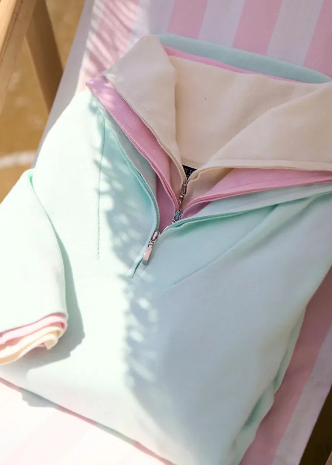 Passerelle Cotton Trucker Sweater Palepink Women Saint James Sweaters Cardigans and Jackets