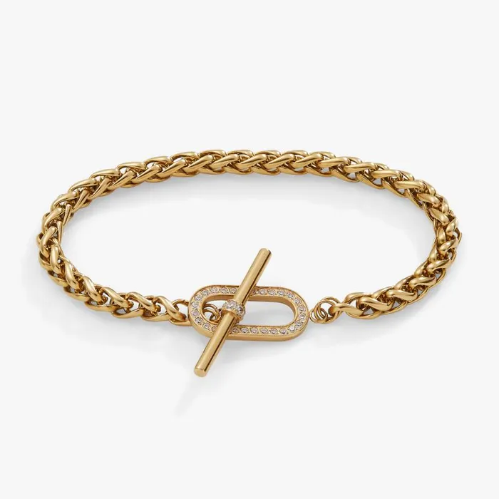 Pav Toggle Chain Bracelet Stainless Steel Silver Women Alex And Ani Bracelets