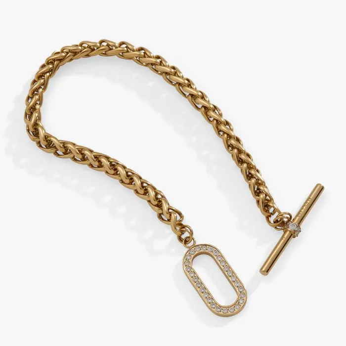 Pav Toggle Chain Bracelet Stainless Steel Silver Women Alex And Ani Bracelets