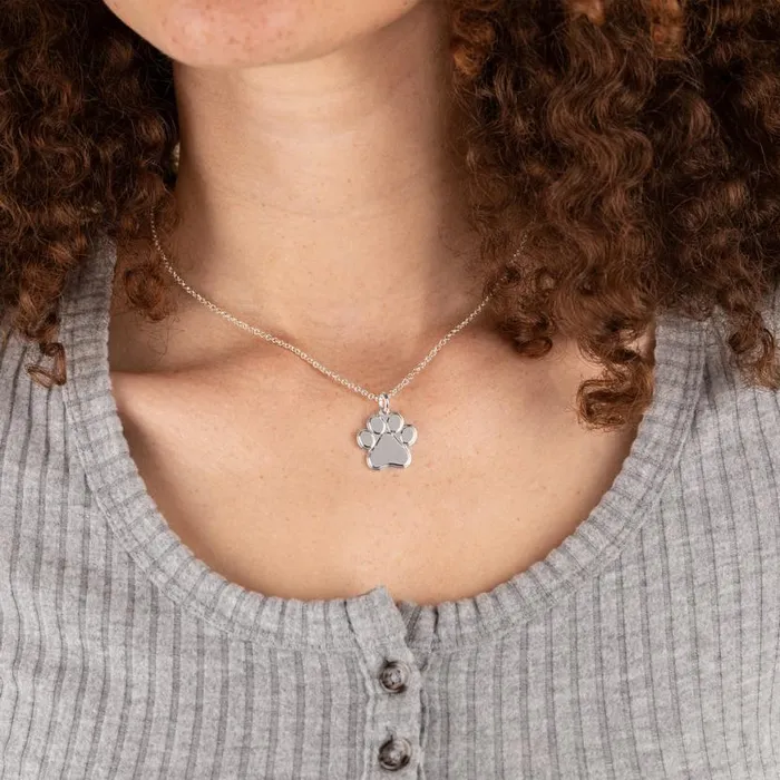 Paw Print Charm Necklace 21039039 Silver Women Alex And Ani Animals