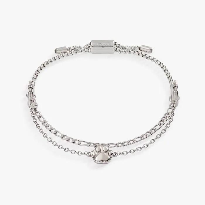 Paw Print Stranded Bracelet Set Stainless Steel Silver Women Alex And Ani Pets We Love