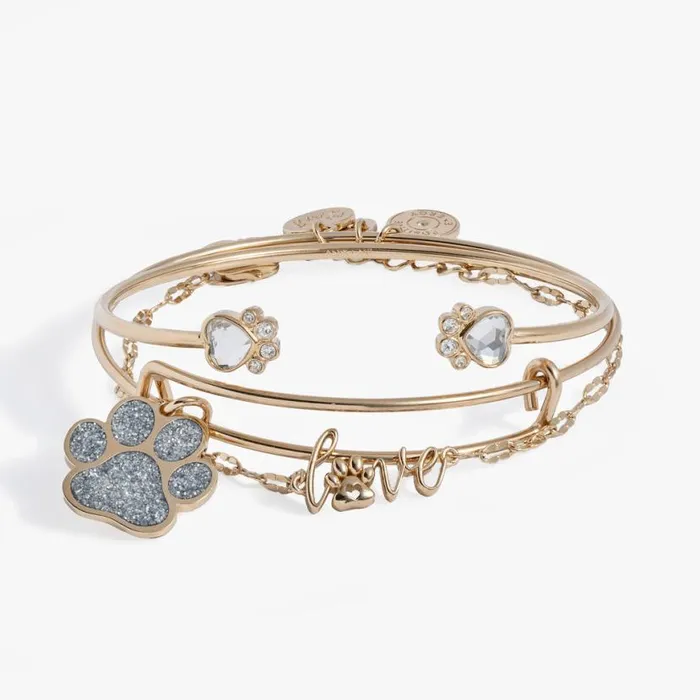 Paws Of Love Bracelet Set Of 3 Gold Women Alex And Ani Animals
