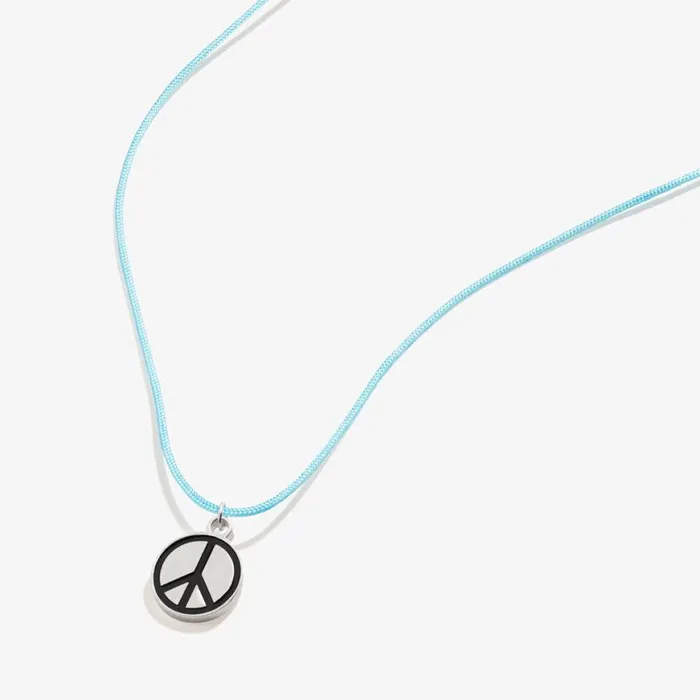 Peace Cord Necklace 18034 Shiny Silver Women Alex And Ani Balance Harmony