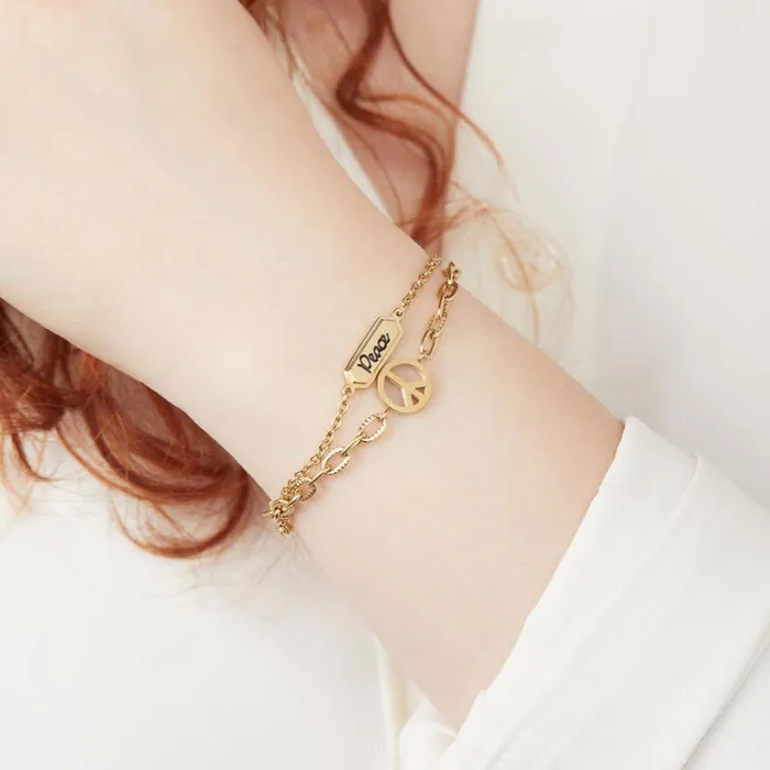 Peace Stranded Bracelet Set Stainless Steel Gold Women Alex And Ani Balance Harmony Peace Stranded Bracelet Set Stainless Steel Gold Women Alex And Ani Balance Harmony