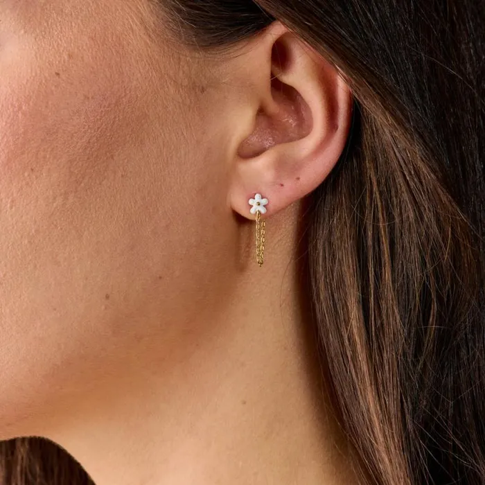 Pearl Hoop Daisy Stud Earrings Set Of 3 Gold Women Alex And Ani Flower Pearl Hoop Daisy Stud Earrings Set Of 3 Gold Women Alex And Ani Flower