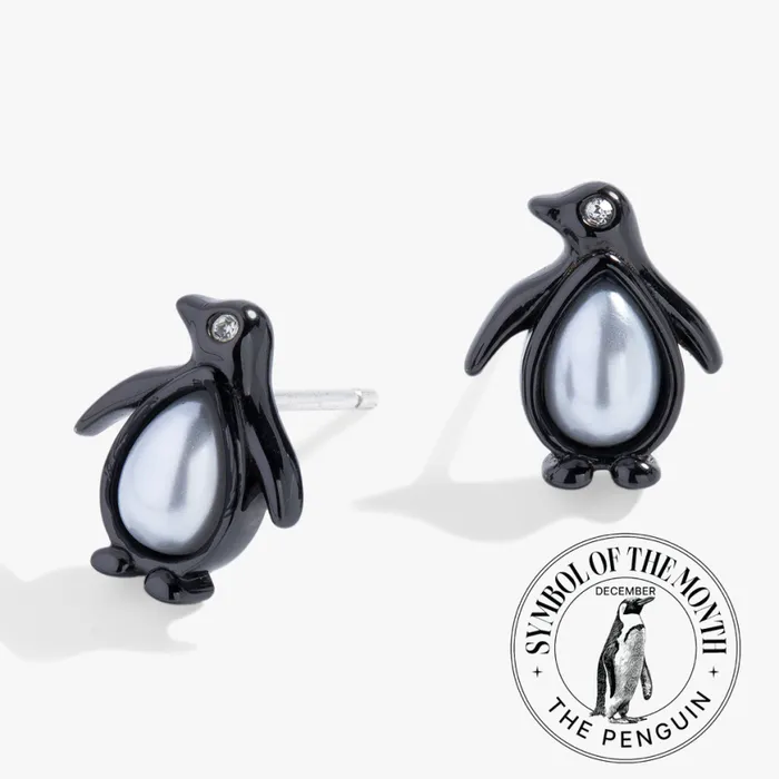 Penguin Stud Earrings Two Tone Women Alex And Ani Earrings
