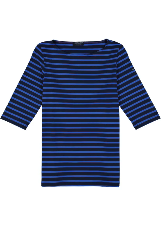 Phare Boat Neck Striped Tunic With Slits Stretch Fabric With Uv Protection Navyroyalblue Women Saint James Breton Striped Shirts Phare Boat Neck Striped Tunic With Slits Stretch Fabric With Uv Protection Navyroyalblue Women Saint James Breton Striped Shirts