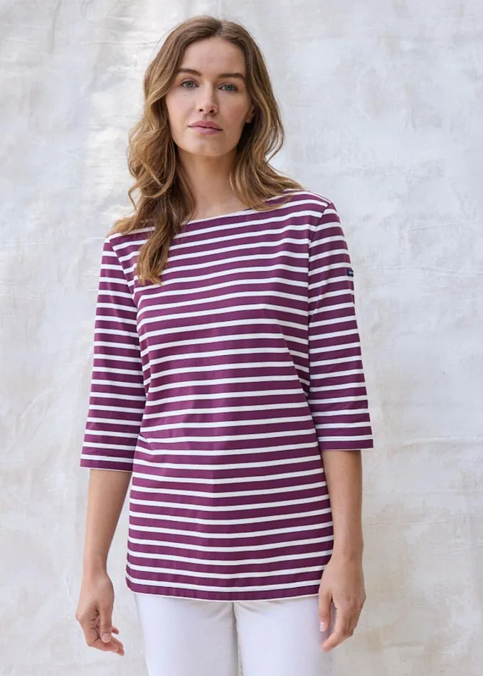 Phare Boat Neck Striped Tunic With Slits Stretch Fabric With Uv Protection Plumivory Women Saint James Breton Striped Shirts Phare Boat Neck Striped Tunic With Slits Stretch Fabric With Uv Protection Plumivory Women Saint James Breton Striped Shirts