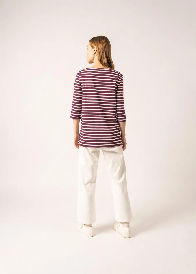 Phare Boat Neck Striped Tunic With Slits Stretch Fabric With Uv Protection Plumivory Women Saint James Breton Striped Shirts