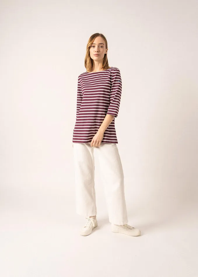 Phare Boat Neck Striped Tunic With Slits Stretch Fabric With Uv Protection Plumivory Women Saint James Breton Striped Shirts