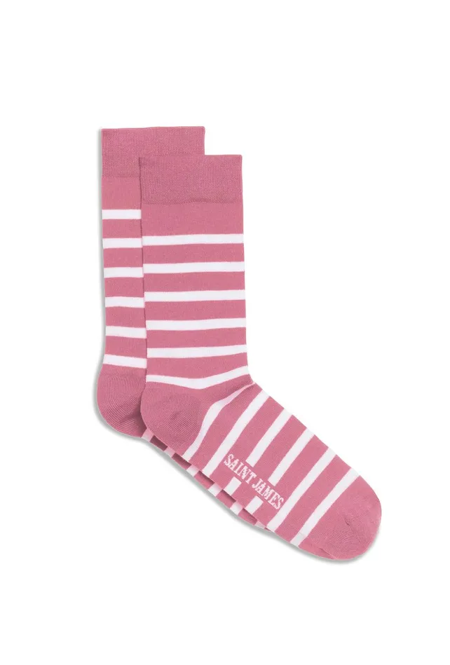 Pieds Rayes Striped Socks Pinkivory Women Saint James Aw24