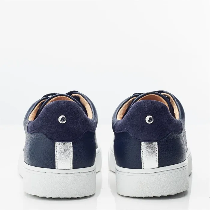 Platform Trainers Women Moda In Pelle Brandie Navy Leather