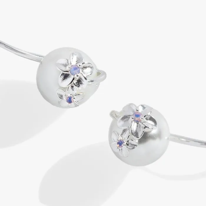 Plumeria Drop Pearl Earrings Silver Women Alex And Ani Flower Plumeria Drop Pearl Earrings Silver Women Alex And Ani Flower