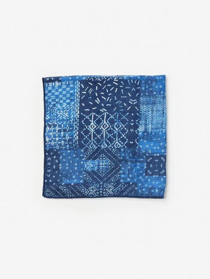 Pocket Squares Men JMcLaughlin Linen Pocket Square In Diamond Patch Navydenim Blue