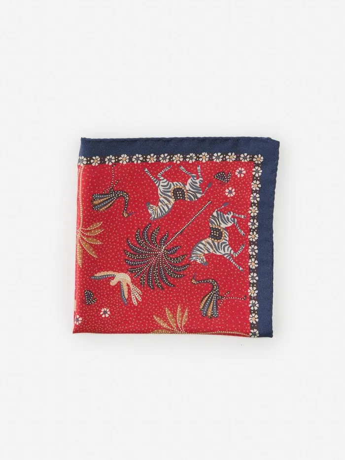 Pocket Squares Men JMcLaughlin Silk Pocket Square In Desert Palm Redmulti