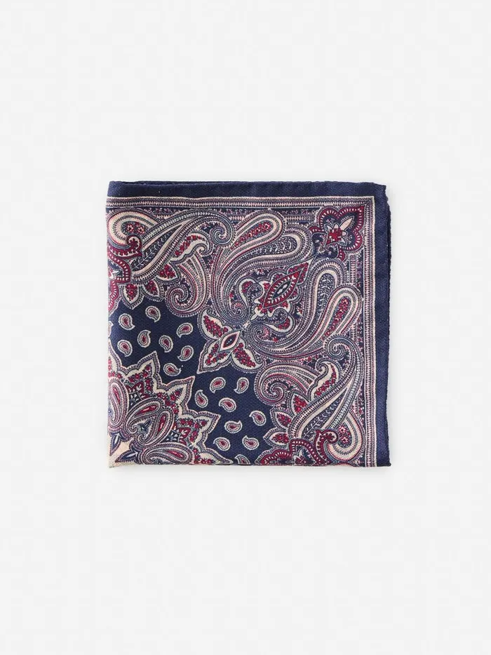Pocket Squares Men JMcLaughlin Silk Pocket Square In Foulard Navymulti Pocket Squares Men JMcLaughlin Silk Pocket Square In Foulard Navymulti