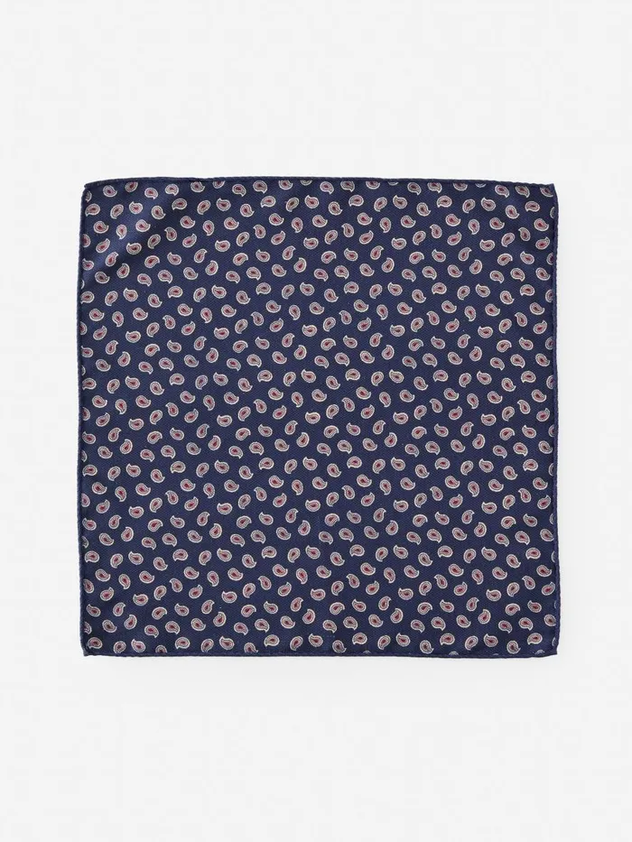 Pocket Squares Men JMcLaughlin Silk Pocket Square In Foulard Navymulti Pocket Squares Men JMcLaughlin Silk Pocket Square In Foulard Navymulti