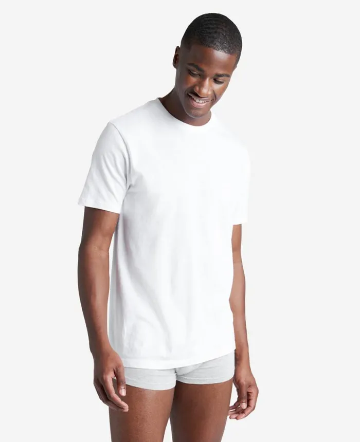 Polos and TShirts Men Kenneth Cole Cotton Crew Neck Undershirt 3Pack White