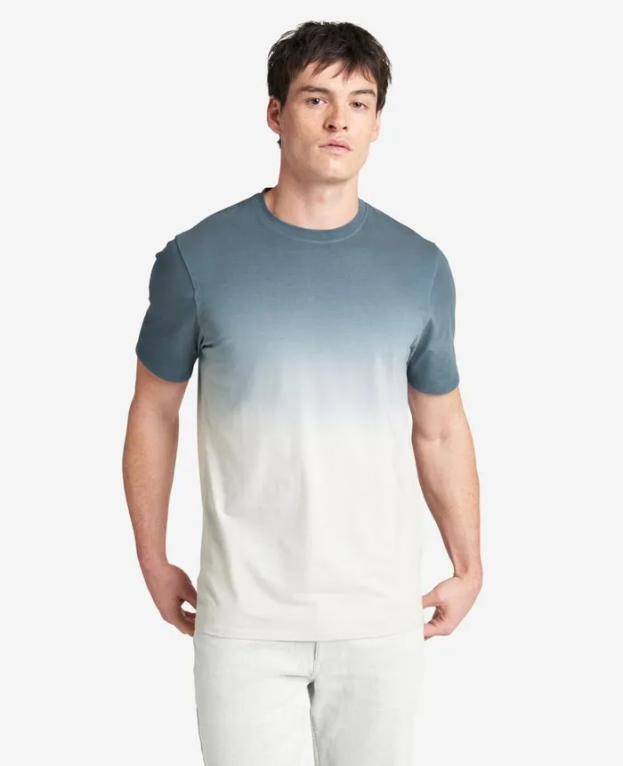 Polos and TShirts Men Kenneth Cole Dip Dye Crewneck Tee Blue Polos and TShirts Men Kenneth Cole Dip Dye Crewneck Tee Blue
