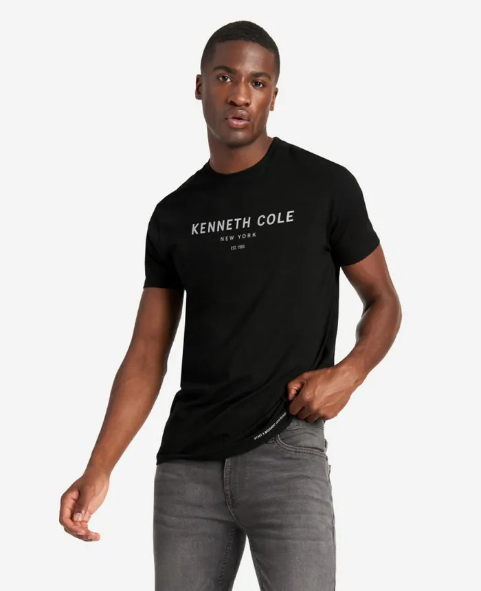 Polos and TShirts Men Kenneth Cole Site Exclusive 1983 Logo TShirt Black