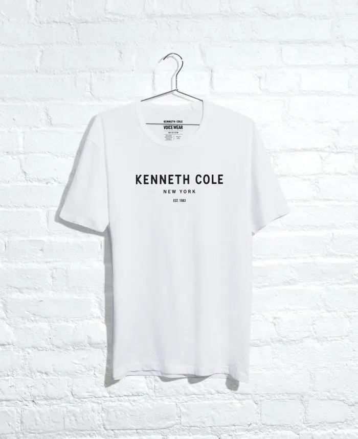 Polos and TShirts Men Kenneth Cole Site Exclusive 1983 Logo TShirt White