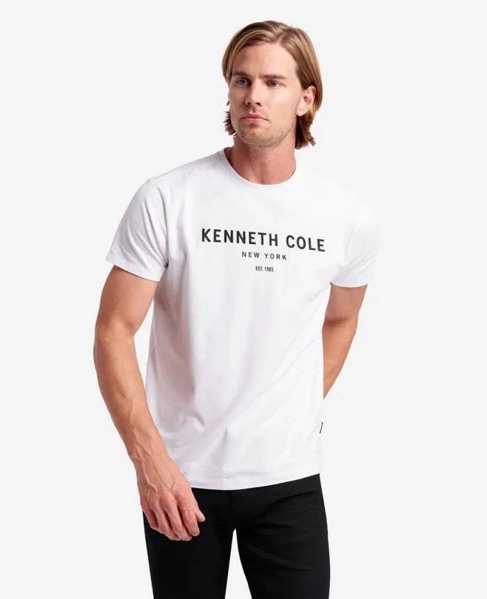 Polos and TShirts Men Kenneth Cole Site Exclusive 1983 Logo TShirt White Polos and TShirts Men Kenneth Cole Site Exclusive 1983 Logo TShirt White