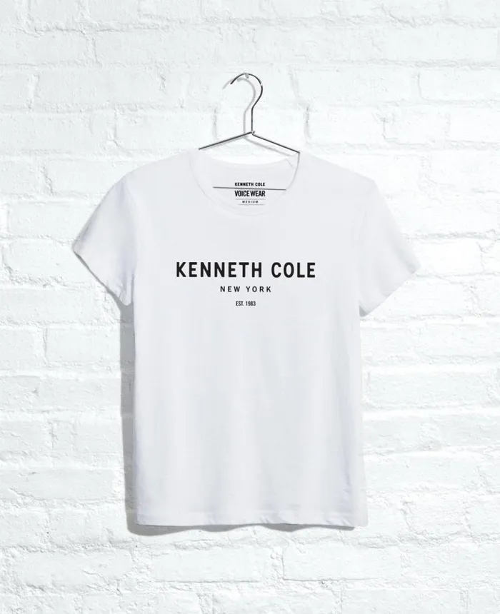 Polos and TShirts Men Kenneth Cole Site Exclusive 1983 Logo TShirt White Polos and TShirts Men Kenneth Cole Site Exclusive 1983 Logo TShirt White