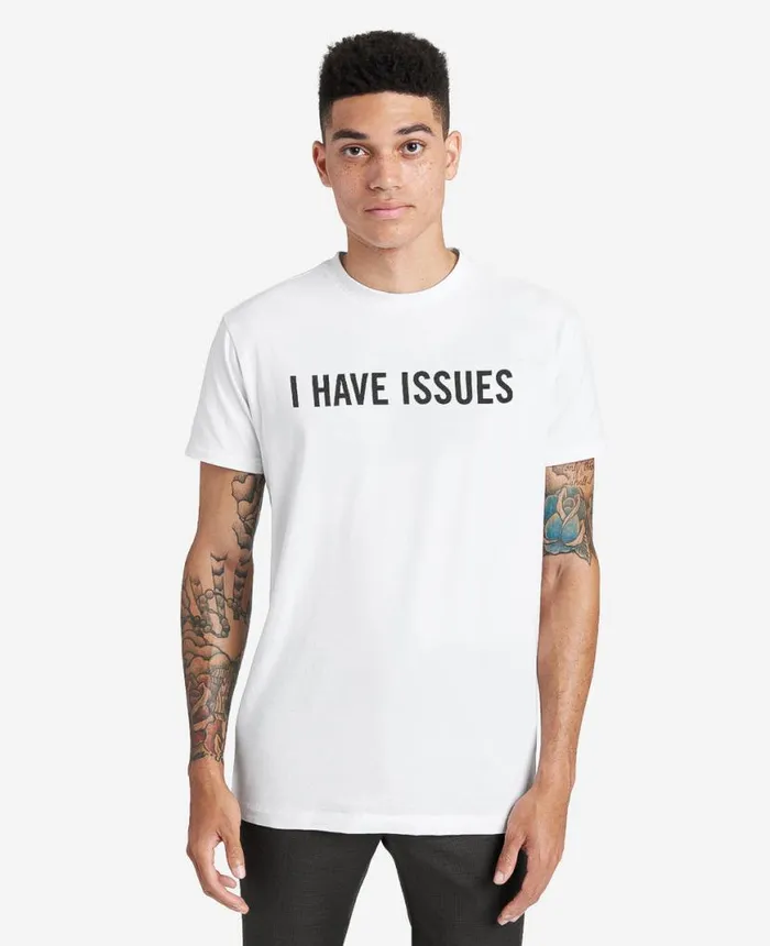 Polos and TShirts Men Kenneth Cole Site Exclusive I Have Issues TShirt White Polos and TShirts Men Kenneth Cole Site Exclusive I Have Issues TShirt White