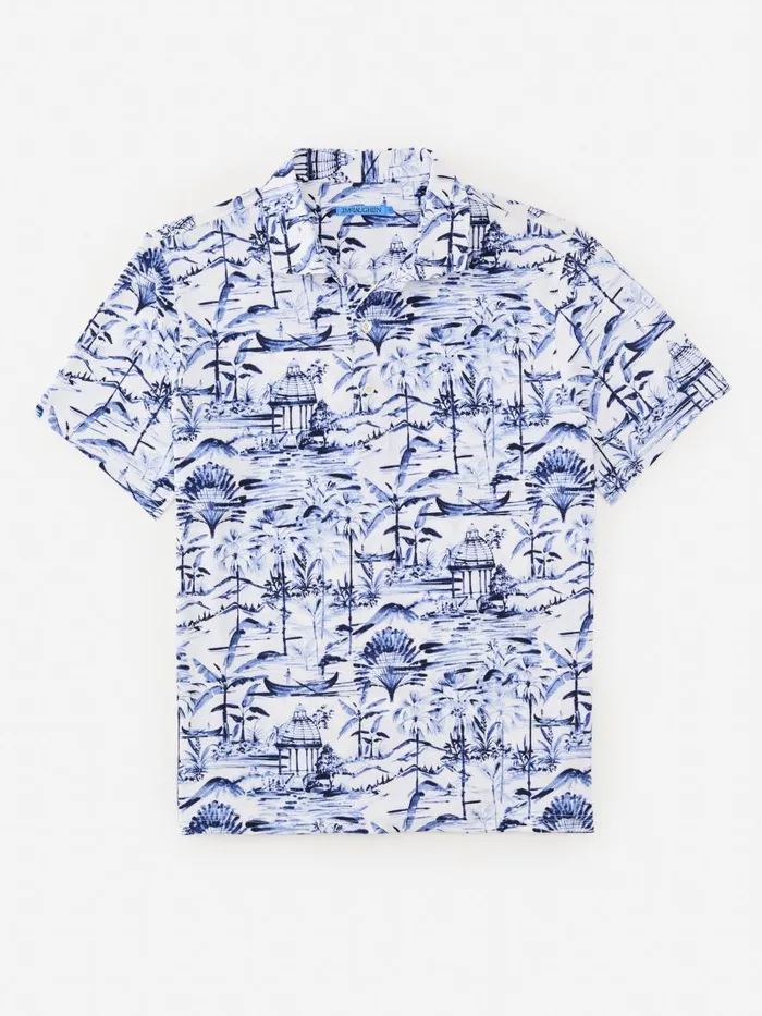 Polos Men JMcLaughlin Peak Performance Polo In Micro Seaforth Off Whitenavy
