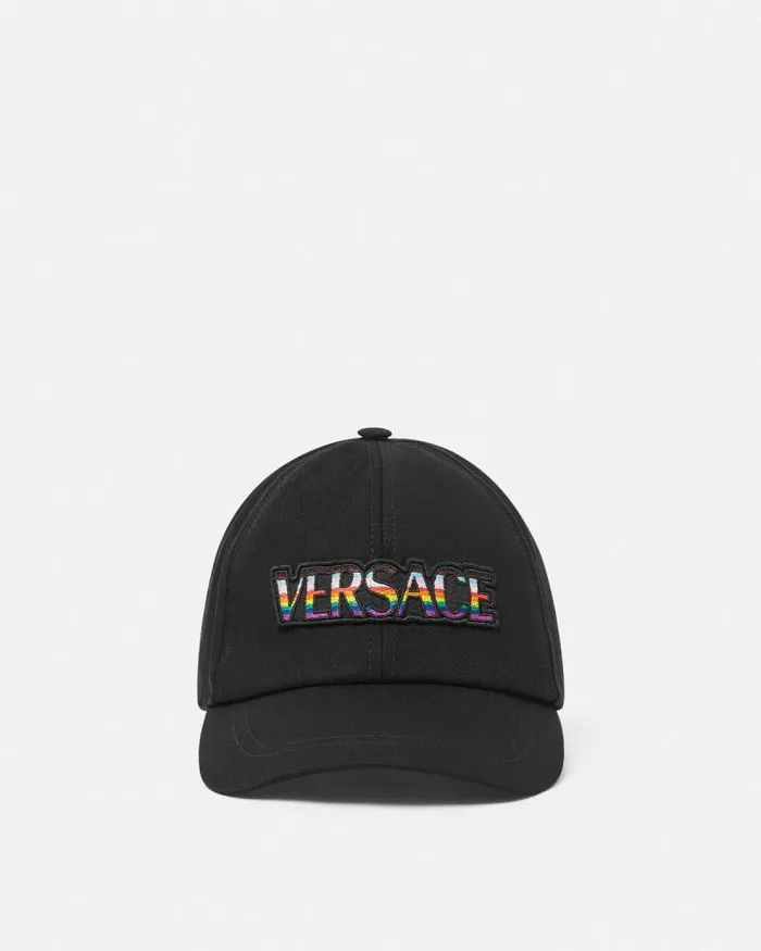 Pride Embroidered Logo Baseball Cap Black WomenMen Versace Hats and Caps
