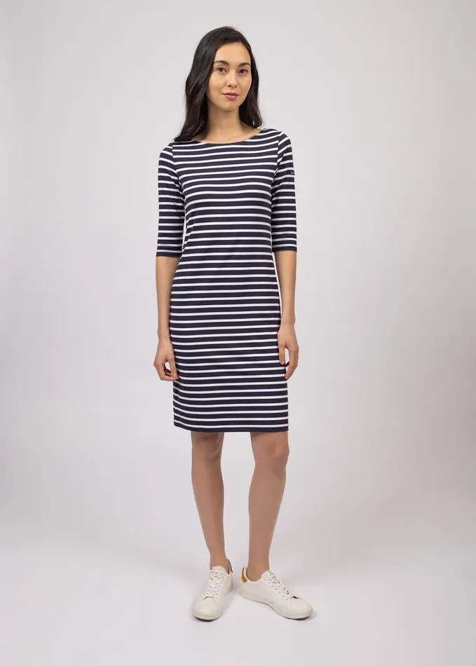 Propriano FormFitting Nautical Stripe Dress AntiUv Stretch Fabric Navywhite Women Saint James Dresses Skirts and Pants
