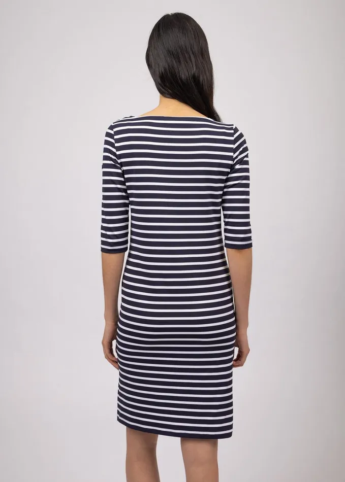 Propriano FormFitting Nautical Stripe Dress AntiUv Stretch Fabric Navywhite Women Saint James Dresses Skirts and Pants