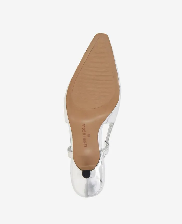 Pumps and Heels Women Kenneth Cole Martha Slingback Heel Silver Pumps and Heels Women Kenneth Cole Martha Slingback Heel Silver