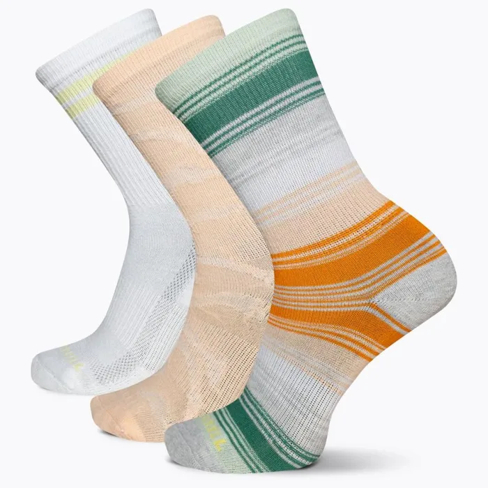 Recycled Everyday Crew Sock 3 Pack Peach Assorted MenWomen Merrell Socks