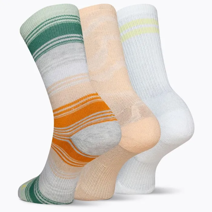 Recycled Everyday Crew Sock 3 Pack Peach Assorted MenWomen Merrell Socks