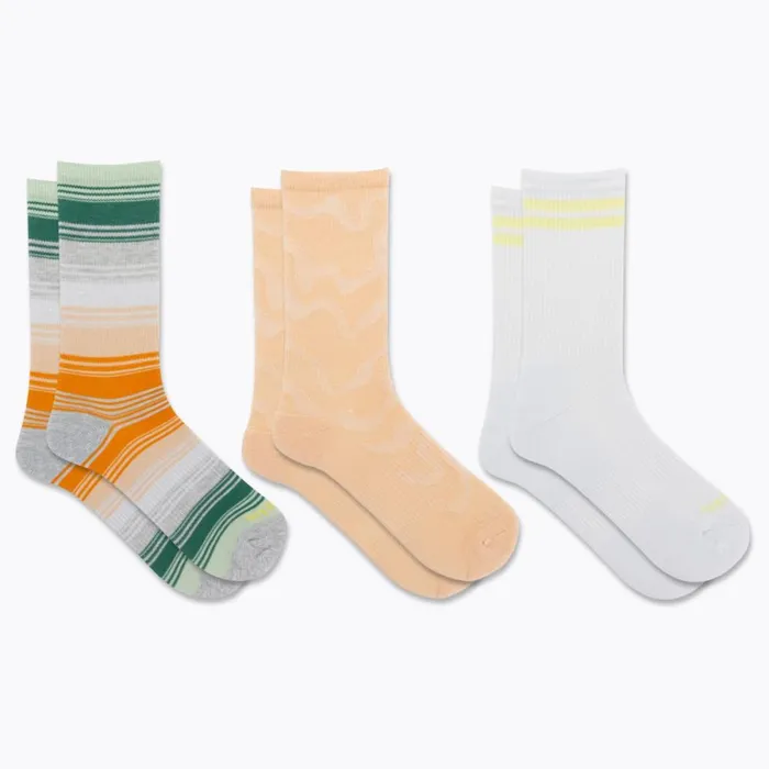 Recycled Everyday Crew Sock 3 Pack Peach Assorted MenWomen Merrell Socks