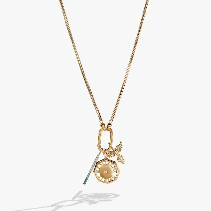 Resilience Trio Interchangeable Charm Necklace Stainless Steel Gold Women Alex And Ani Necklaces Resilience Trio Interchangeable Charm Necklace Stainless Steel Gold Women Alex And Ani Necklaces