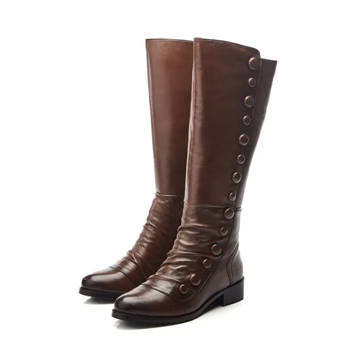 Riding And Flat Boots Women Moda In Pelle Irenne Tan Leather