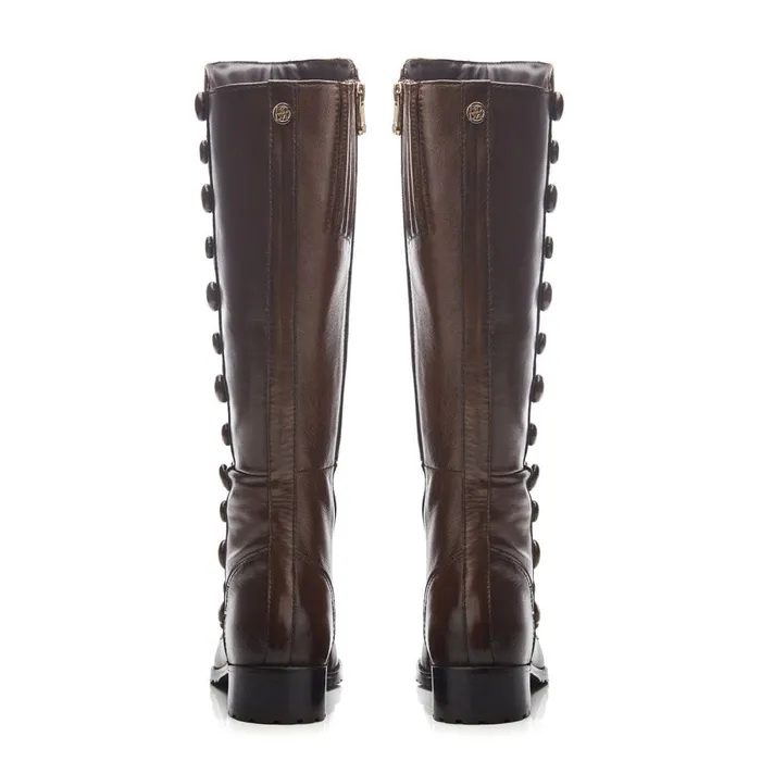 Riding And Flat Boots Women Moda In Pelle Irenne Tan Leather