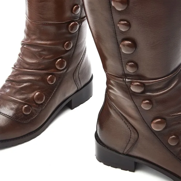 Riding And Flat Boots Women Moda In Pelle Irenne Tan Leather