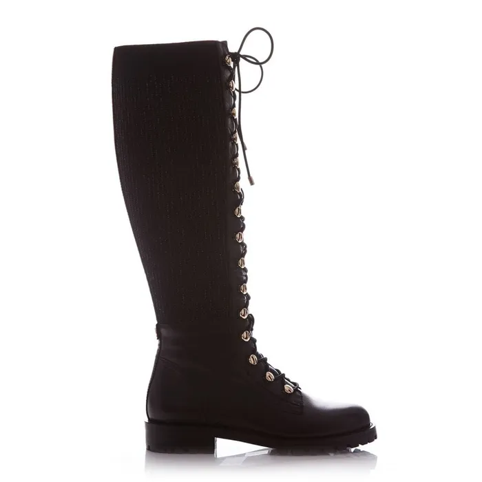 Riding And Flat Boots Women Moda In Pelle Sanoma Black Leather