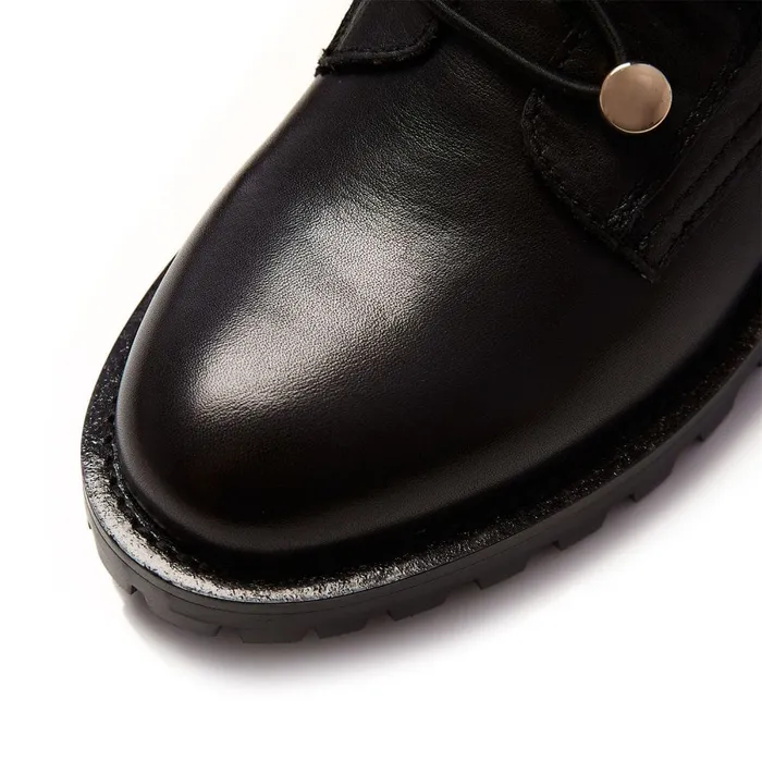 Riding And Flat Boots Women Moda In Pelle Sanoma Black Leather