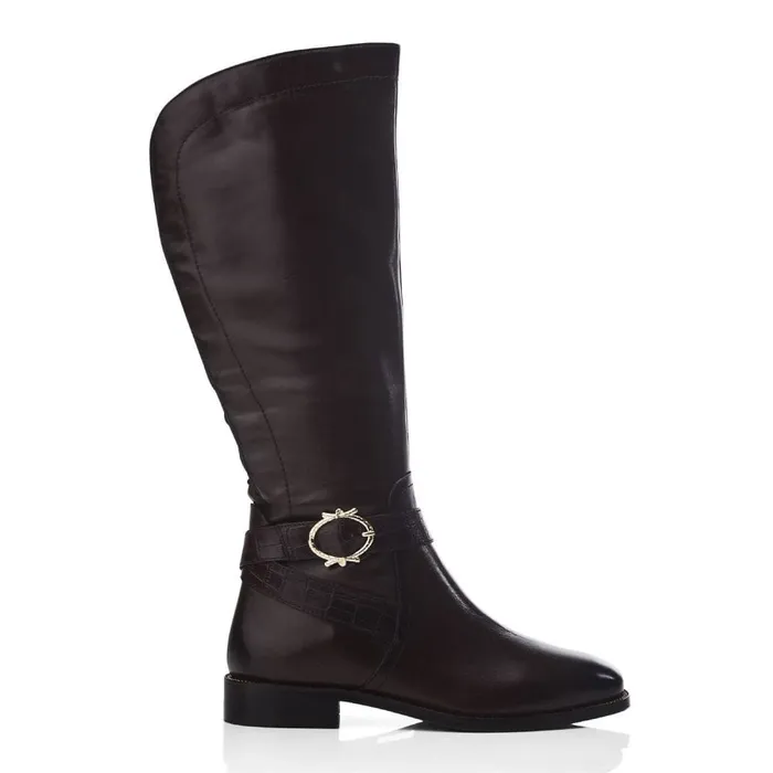 Riding And Flat Boots Women Moda In Pelle Takari Brown Leather