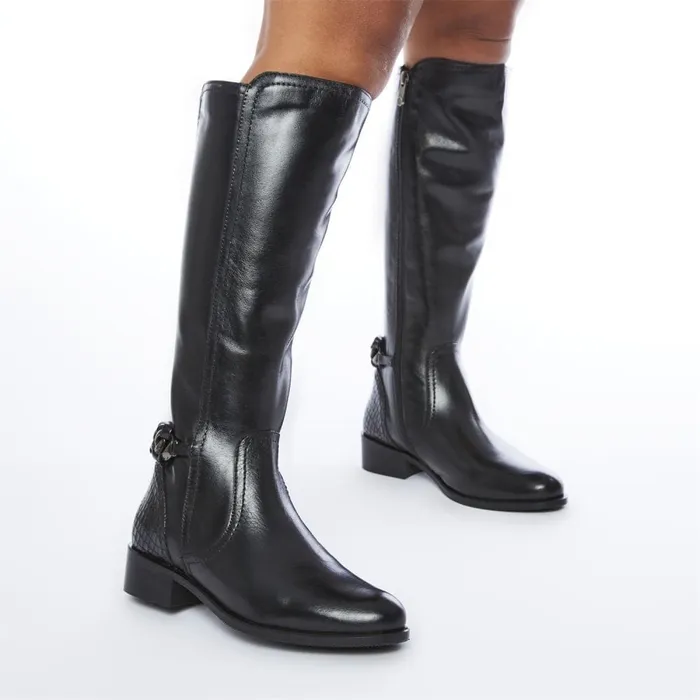 Riding And Flat Boots Women Moda In Pelle Whitley Black Leather