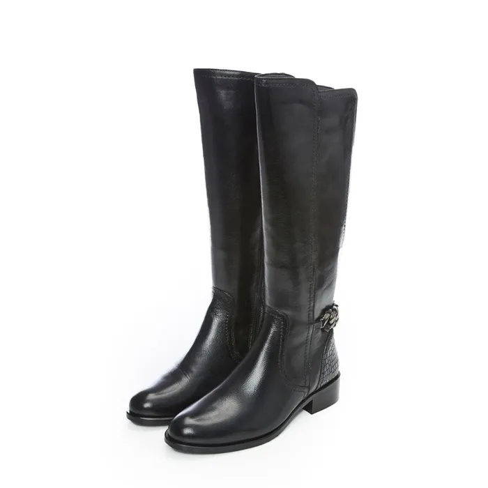 Riding And Flat Boots Women Moda In Pelle Whitley Black Leather