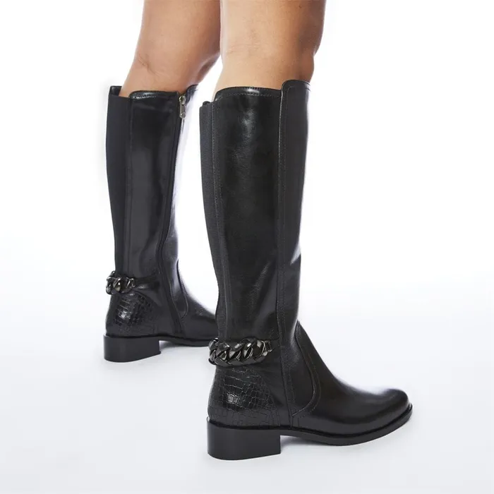 Riding And Flat Boots Women Moda In Pelle Whitley Black Leather