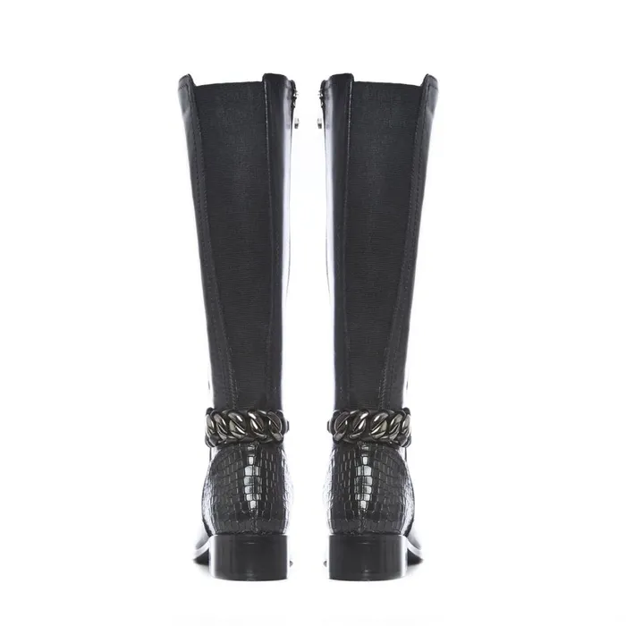 Riding And Flat Boots Women Moda In Pelle Whitley Black Leather