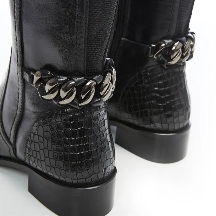Riding And Flat Boots Women Moda In Pelle Whitley Black Leather