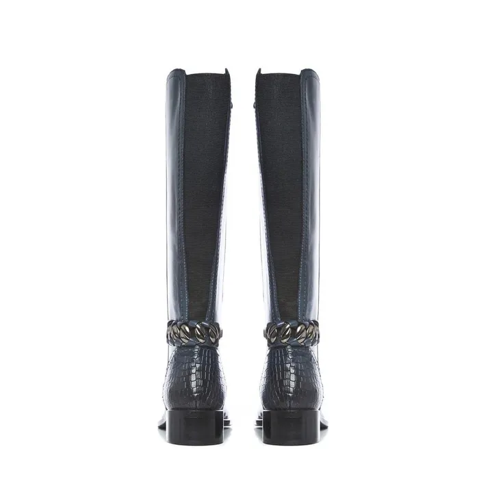 Riding And Flat Boots Women Moda In Pelle Whitley Navy Leather